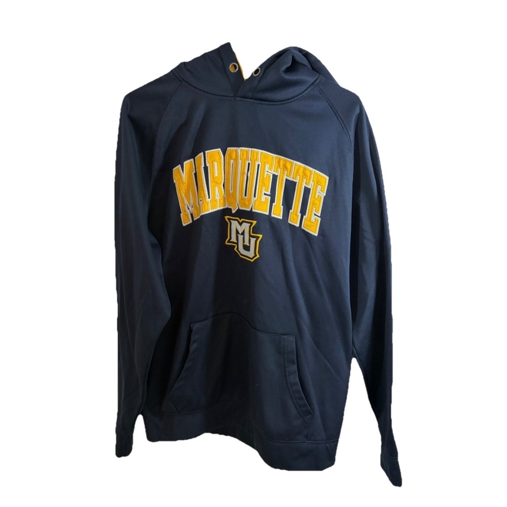 Marquette MU Golden Eagles Navy Blue Hoodie Men L Embroidered Logo Colosseum
